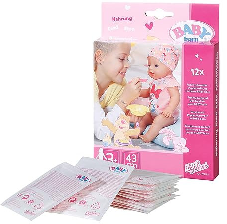 BABY born Puppennahrung in Sachts für Kleinkinder ab 3 Jahren, enthält 12 Sachets, 779170 Zapf Creation