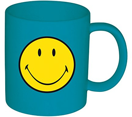 Smiley Henkelbecher, 35 cl, Aqua blau