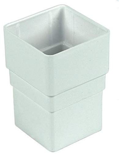 FLOPLAST 65mm Square Downpipe Socket - White - Pack of 2