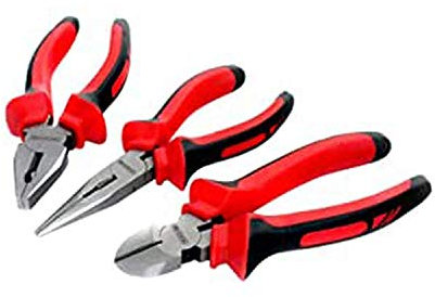 Voche® 3 Piece Heavy Duty 8 (200mm) Pliers Set - Combination, Long Nose and Side Cutting Pliers