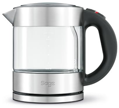 Sage Compact Kettle Pure - Hervidor de Agua de Vidrio de 1L, Claro