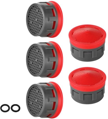 JQK Faucet Aerator, 2.2 GPM Flow Retrictor Insert Aerators Replacement Parts Only Work for Bathroom Sink Faucets 5 Pack, Standard Size, FAN22-P5