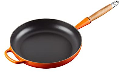 LE CREUSET Signature gusseiserne Bratpfanne mit Holzgriff 28 cm Ofenrot, 20258280900422