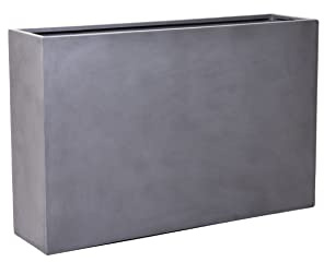 VIVANNO Pflanzkübel Raumteiler Sichtschutz Fiberglas ELEMENTO Beton-Design Grau - 117x30x75