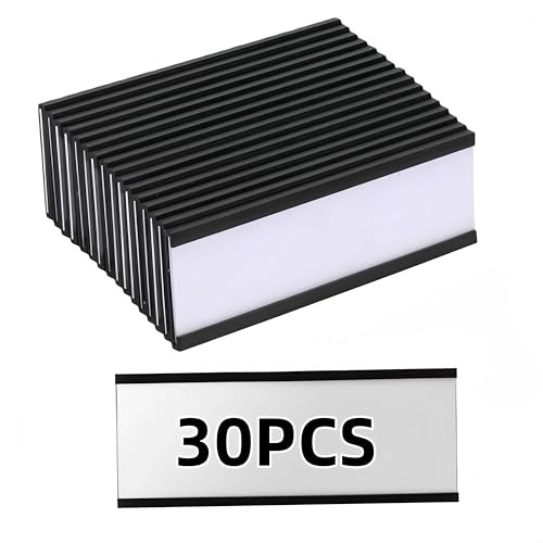 30 Stück Set Beschreibbare Magnet-Etiketten | Wiederverwendbare Magnetische Etikettenhalter & Whiteboard Aufkleber für Kühlschrank, Magnettafel, Büro,Schule | Organizer für Tafeln & Haushalt 7,6x2,5cm