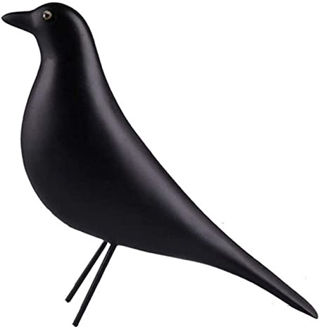 LYDWYX Dekorative Vogel-Figur Skulptur, Schwarz, Harz, Klassisch, Handgemacht, einzigartig, 23,5 * 28 cm