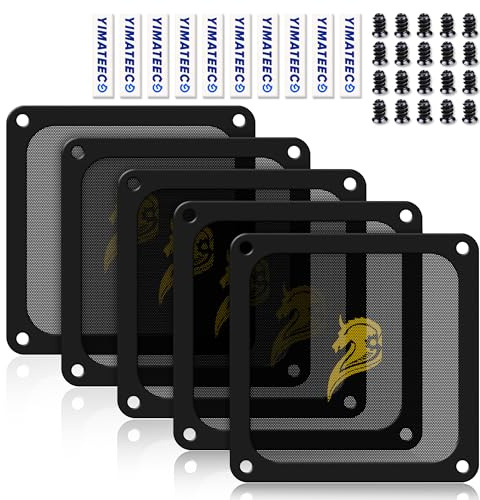 YIMATEECO PC-Dammfilter 120 mm, 5 st Magnetiskt Antidamm PVC-Fläktfilter för Datorväska PC Datorkylfilter (PVC Gentleman, 120x120 mm, 5 stycken, svart)