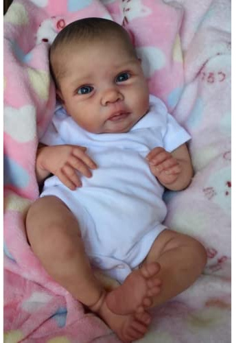 Lonian Reborn Dolls 19 Zoll realistische Neugeborene Babypuppe mit weichem Körper Lebensechte Babypuppen, die echt Aussehen mit Schnuller (braune Augen)