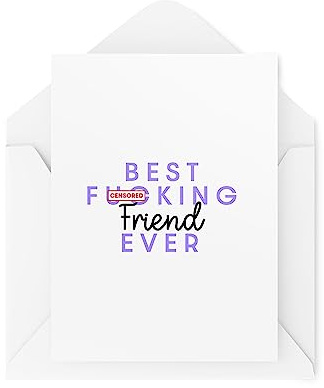 Tongue in Peach Grußkarten für die beste Freundin - Best F*cking Friend Ever - Einzigartige Grußkarte - Bestie Geburtstagskarten - Freundeskarten - CBH1748