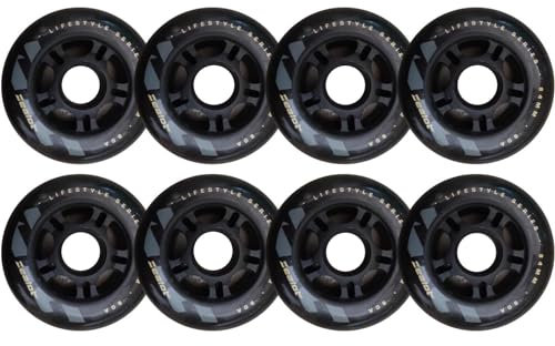SZAJOR 84mm Inline Skate Räder 80 A, für den Austausch von Rollerblade Rädern, Rollschuh Räder für den Innen und Außenbereich, 8er-Pack