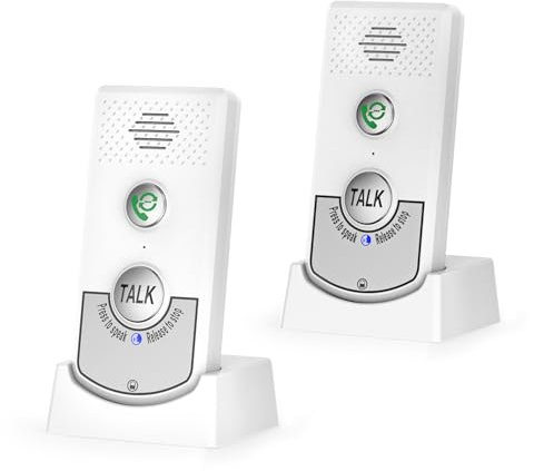 JIAN BOLAND 2 Way Wireless Intercom System for Home-Portable Voice Intercom Doorbell with 2000mAh Rechargeable Battery,1000M Long Range Intercom Systems for Home