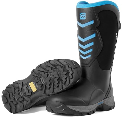 WOVENPAK Rubber Boots for Men, Hunting Boots 6mm Neoprene Insulated Mud Boots for Mens with Steel Shank, Men Rubber Boot Waterproof Boot, Anti Slip Work Boots Outdoor Mud Shoes, Size 13