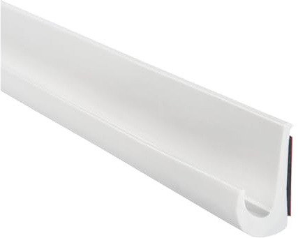Adunsiaoto Canalón de lluvia en forma de J, Canalón De Lluvia De Plástico PVC Para Coche, Furgoneta Y Caravana Pabellón Barco, Canalón Para Camper En Forma J, Cinta Deflectora Techo(Blanco)