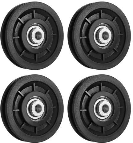 4Pcs Puleggia palestra 90mm，Fitness Ruota Puleggia,Cuscinetto Ruota Rotonda puleggia Cavo,Carrucola per Attrezzatura Palestra Porta del Garage,Carrucola per Attrezzatura Palestra Porta del Garage