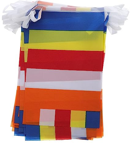 VOSAREA Decorazione Con Cinque Bandiere Del Buddha Altare Buddista Da Cortile Stendardo Da Appendere Bandierine Di Preghiera Tessuto in Cotone