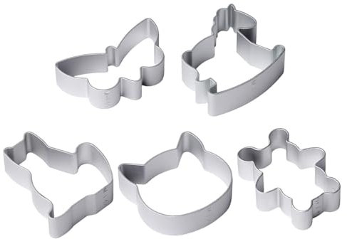 5 piezas de moldes para galletas de animales, moldes para pasteles de animales, lindos cortadores de galletas, moldes para cortar fondant, moldes para pasteles antiadherentes