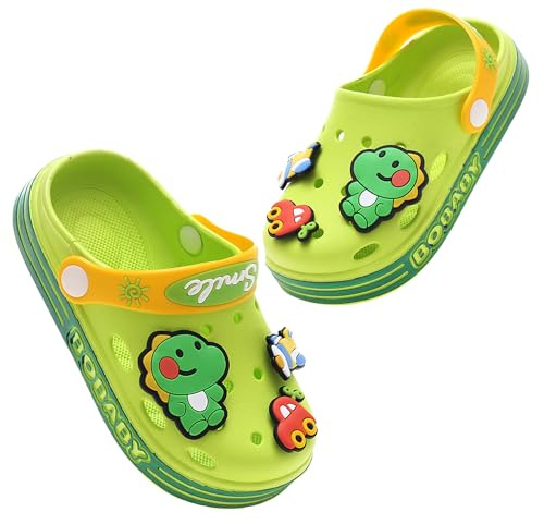 ZYLDK Zuecos Niños Zuecos Unisex Zapatos Sandalias de Playa Ligeras de Verano Antideslizante Respirable Piscina Jardín Transpirables Verde