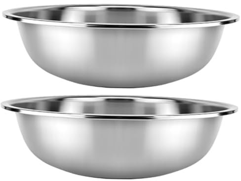 Gatuida 2stücke Edelstahlküche Mit Extra Großer Rührschüssel Runde Edelstahlbehälter Für Handwaschbecken Große Metallküchenschüssel Als Gemüsewaschbecken