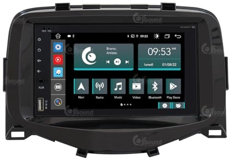 JF Sound - Autoradio Android JF-227-X9C-TA - Per Toyota Aygo (2014-2018) - CarPlay e Android Auto Wireless - GPS - 4GB RAM - 64GB ROM - DAB+ - 6.2 HD - Prodotto in Italia