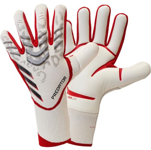 HISTARSTORE5 Handskar för fotbollsmålvakt, träningshandskar med starkt grepp, halkskydd och ventilationsförmåga för vuxna och barn, vita, storlek 6