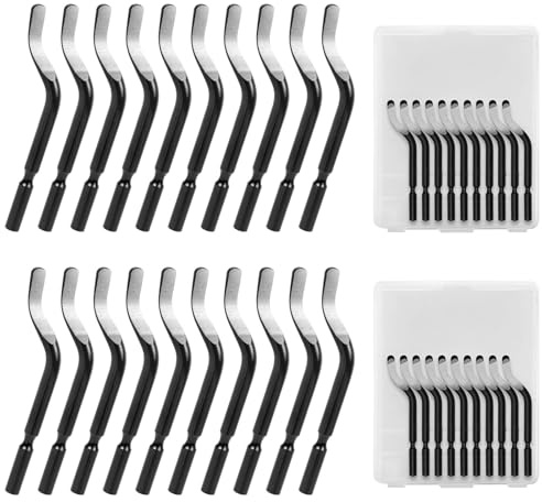 Flintronic 20 PCS Cuchillas Desbarbadoras, Desbarbadora De Repuesto BS1010, para Acero, Plástico, Aluminio, Cobre, Impresora 3D con Una Caja (20*BS1010)