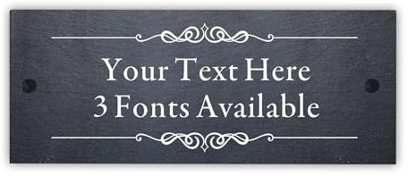 Personalised Plaque Slate House Signs Natural Slate House Numbers Plaques Welcome Sign Door Wall Sign Yard Signs Home Decor Gifts for Outside with Wall Fixings (Design 2)