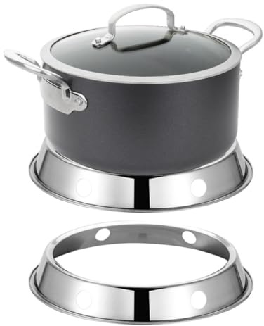 Mikinona Anello Argento Inossidabile per Wok Supporto in a Pezzi 2 e Acciaio Stabile Sicuro Accessorio Gas per Pentole per Fornello in Cucina