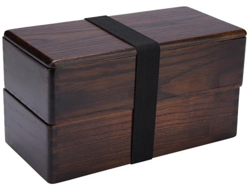 Ymxygz Caja Bento Japonesa, Lonchera Bento De Madera De Doble Capa, Contenedor para Comida, Fruta, Sándwich, Sushi, para Viajes, Escuela, Camping.
