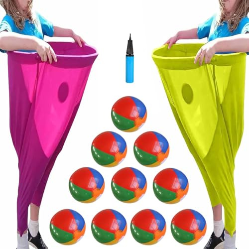 Homtrator Oma-Hosen-Hofspiel, Oma-Hosen-Outdoor-Spiel mit Hüpfbällen, riesige Wurfspiele for die Freizeit im Freien, Team-Staffel-Familientreffen-Party-Feldparty-Spielset