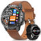2025 Reloj Inteligente Hombre, 1.43 AMOLED Smartwatch con Llamadas, 24/7 Pulsómetro SpO2, Monitor de Sueño, Podómetro, 450mAh IP68 Impermeable Pulsera Actividad 70 Modos Deportivos Android iOS Marrón