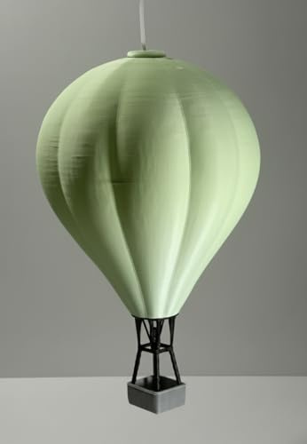 Ballonwerk Heißluftballon-Lampenschirm – 3D-gedruckt aus PLA, passend für E10-Fassung und Stern A1, Mint