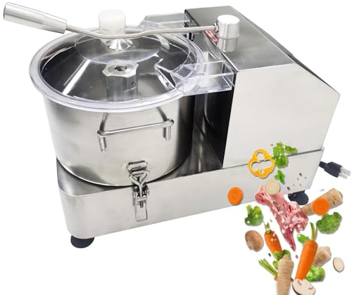 Robot Culinaire Commercial,Hachoir à Légumes Automatique Bureau 6 L/9L/12L,Amovible,Facile à Nettoyer,Broyeur à Grains en Acier Inoxydable,pour Viande Poivre,Radis,Arachides,Far 9L