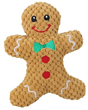 Niedliche Quietschende Quietschende Spiel Langlebige Weiche Spielzeuge Katzen Hunde Interaktive Geschenke für, Gingerbread Man