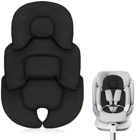 SGZIOO Baby Stroller Cushion, Baby Pram Liner, Pram Insert for Stroller, Car Seat Insert Infant, Universal Pushchair Seat Liner Infant, Breathable Soft, for Pram Buggy, Bassinet (Black)