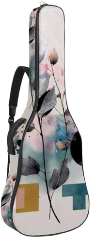 Gitarrentasche in voller Größe, wasserdichte Gitarren-Abdeckung, Tragetasche für akustische klassische E-Gitarren, abstrakte Linie in trendigen Farben, Mehrfarbig 02, 42.9x16.9x4.7 in, Lässiger