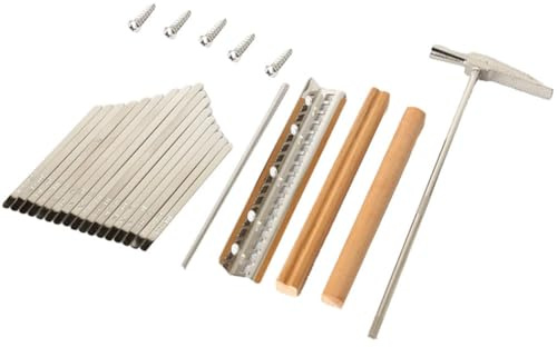 Lawnoval 17 Schlüssel Kalimba DIY Ersatzteile mit Stimmhammer, Brücken, Z-Ständer und Schrauben