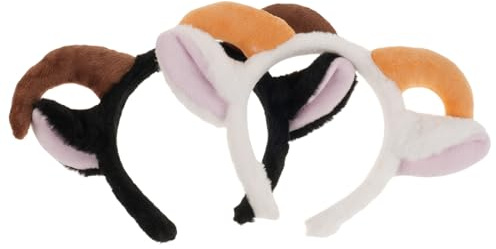LOLIPPYY 2pcs Cute Lamb Ears Headband for Women Plush Cartoon Hair Hoop Animal Theme Furry Cosplay Accessories for Christmas Party Dress
