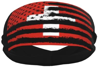 Schweiz Schweizerische Flagge Damen Herren Haarband Atmungsaktiv Schweißbänder Weich Headband Für Basketball Workout Yoga Outdoor