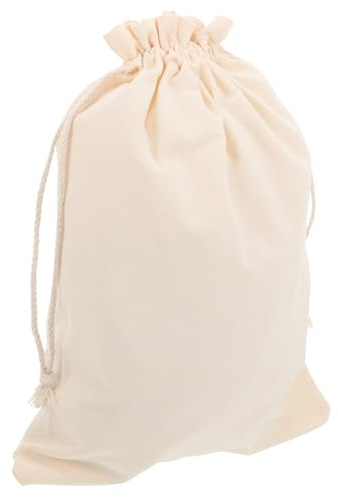 DOITOOL Sacchetto di Lino Bianco Coulisse per Farina da 5kg, Sacchetto Riutilizzabile Resistente e Facile da Trasportare, per Camere da Dormitorio e Bagni
