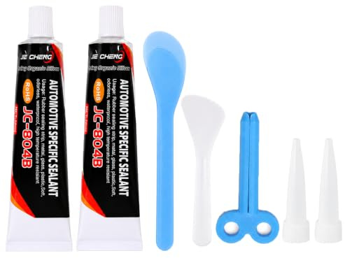 Scheibenkleber Auto, Autodichter schwarz, schnell härtender Karosseriekleber Autodichter, wasserdicht und hitzebeständig, für die Heckflügel des Fahrzeugchassis der Windschutzscheibe (50ml x 2pcs)