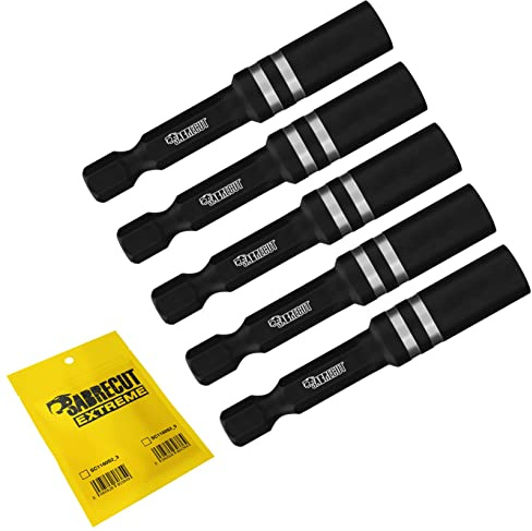 SabreCut 5pcs SC1160S2_5 55mm Portainserti impatto Lunga durata | Acciaio trattato, forte tenuta magnetica e ossido nero anticorrosione per uso durevole ad alta coppia