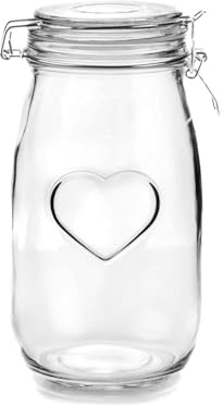Nicola Spring Herzglas Lagerglas - 1,5L - Klarer Siegel
