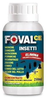 adama INSETTICIDA Contro Insetti Volanti FOVAL CE Disinfestazione Contro Gli Insetti nella vegetazione e negli Ambienti Domestici.