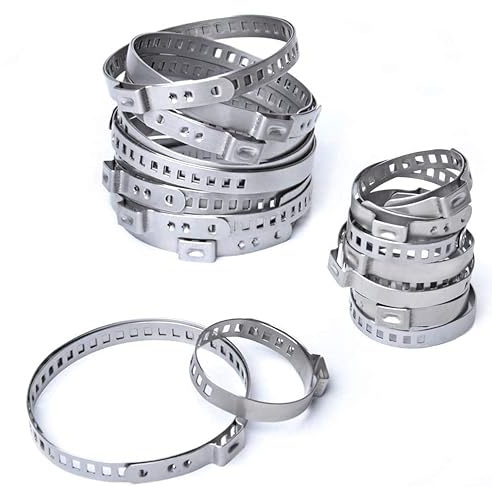 OTUAYAUTO 16 Stück Achsmanschette Schelle, 8 Stück groß, 8 Stück klein, 25 bis 125 mm Klemmschelle Ohrschelle