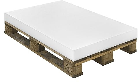 sleepling Schaumstoffplatte 120x80x10 cm, RG24 kg, Zuschnitte für Polster, Schaumstoffmatratze zum Sitzen, Liegen oder als Campingmatratze 120 x 80 x 10 cm, Made in EU