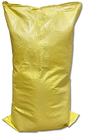 Wohnkult 100 x Gewebesack Gewebesäcke Sandsack Laubsack Getreidesack PP 6 Größen 3 Farben (65 x 105 cm | gelb)
