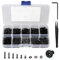 CYLBAQ 600pcs M2 Bolts and Nuts Set, Hex Button Head Cap Screws Assortment Kit, Alloy Steel Hexagon Socket Bolts,Nuts,Washers and Spring with Hex Wrench, Tweezer(Black)