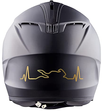 Finest Folia Aufkleber Herzschlag Bike 2 Stück je 12,2x3cm Sticker für Motorrad Auto Motorradhelm Motorradaufkleber Kfz Zubehör selbstklebend K158 (Gold)