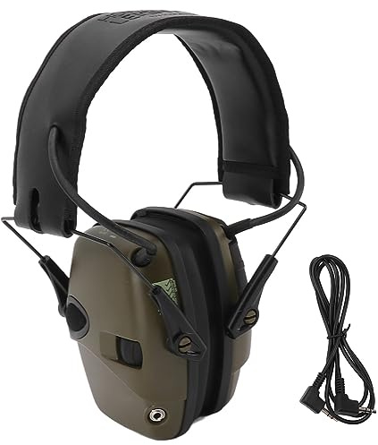 Wifehelper Einstellbare Geräuschunterdrückung Gehörschutz Walker Elektronische Ohrenschützer mit Faltbarem Design für die Jagd (Grün)