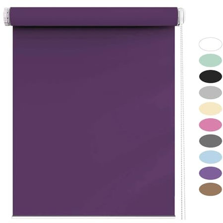 Thermorollo Verdunkelungsrollo 90 x 90 cm UV-Lichtschutz verdunkelnd Rollos Verschiedene Größen verfügbar Für Schlafzimmer und Wohnzimmer, Lila